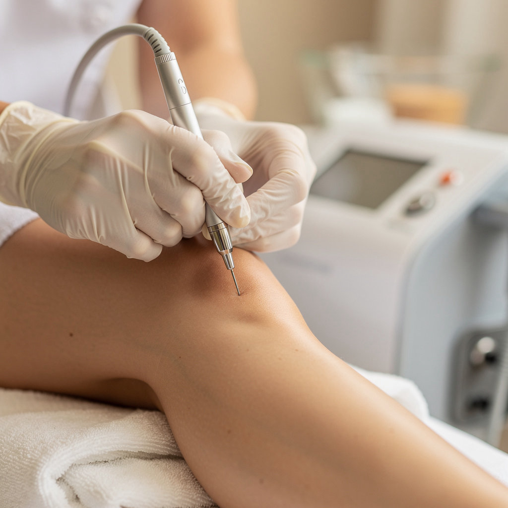 Georgia's Electrolysis & Waxing professional demonstrating the precision and safety of permanent hair removal in Santa Barbara
