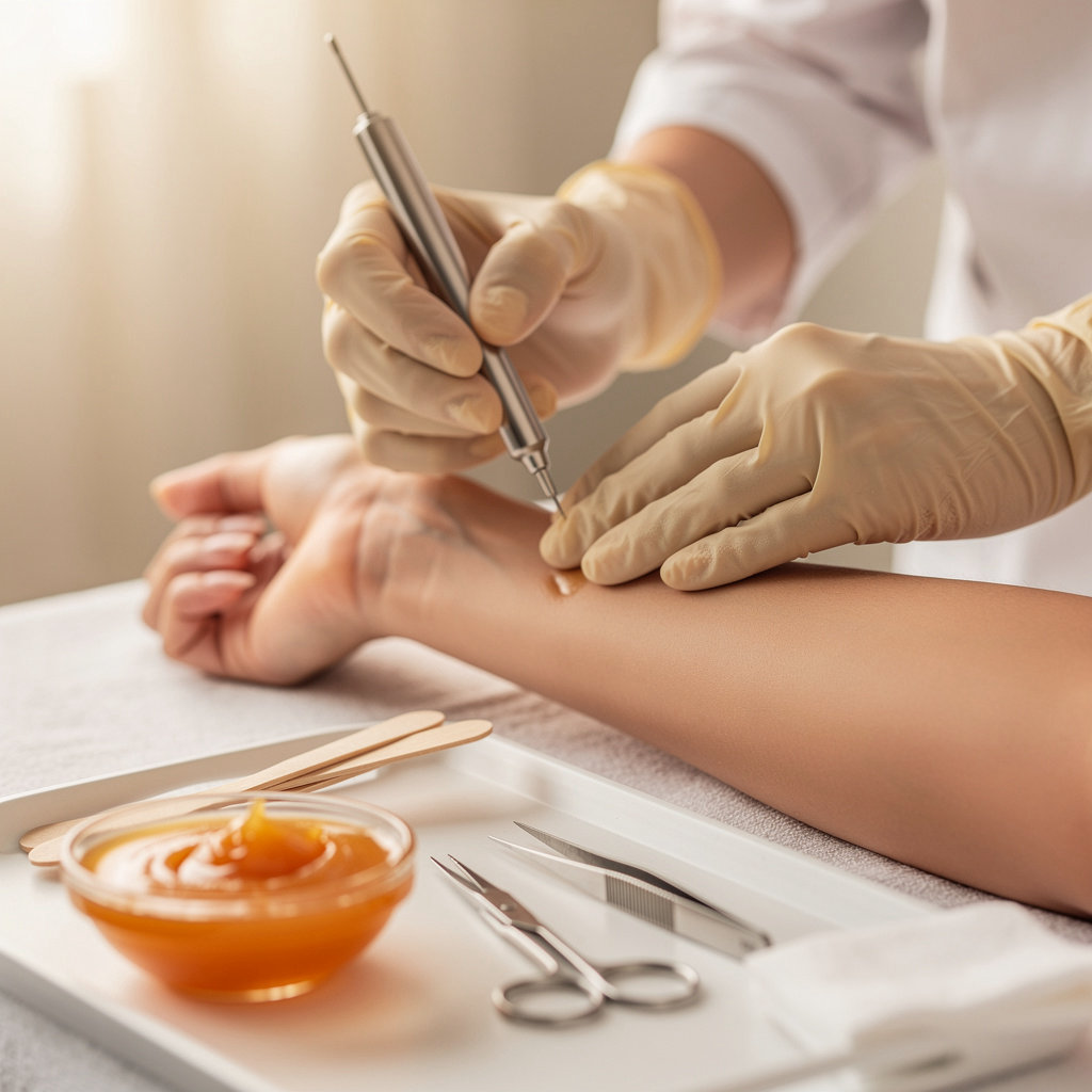 Georgia's Electrolysis & Waxing professional providing gentle hair removal services in Santa Barbara